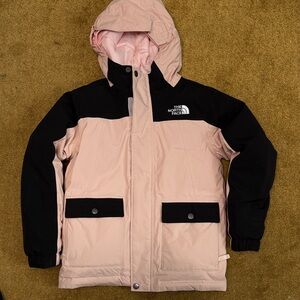 The North Face Light Pink and Black Hooded Jacket Dryvent 550